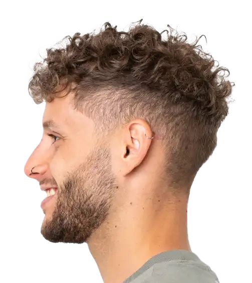 curly top undercut hairstyle for men