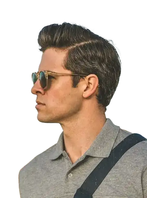 side part with quiff hairstyle for men