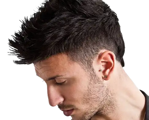 Buzzed spiked hairstyle for men