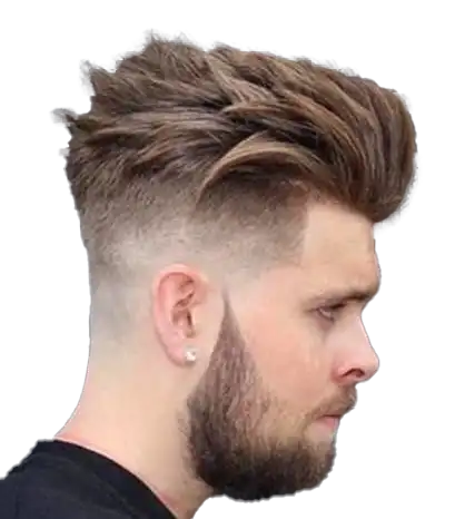  High Fade with Part and Spiky Hair