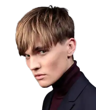 Men Fringe cut Straight Hair