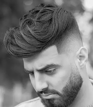 Textured Quiff with Temple Fade