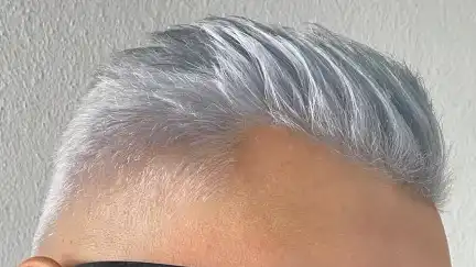 Platinum Fade with a Quiff