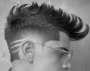 Faux Hawk with Line Designs