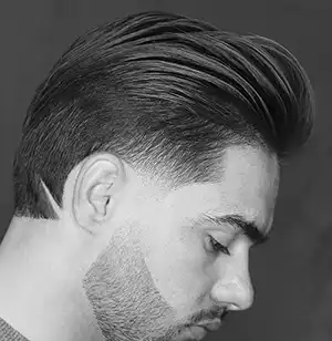 The Pompadour Temple Fade