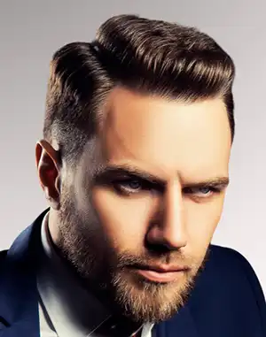 classic side part for thin hair men