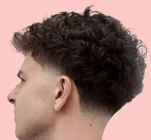 Curly Hair with Low Taper Fade