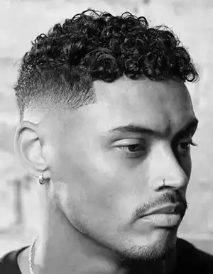 Mid Drop Taper Fade Curly Hair