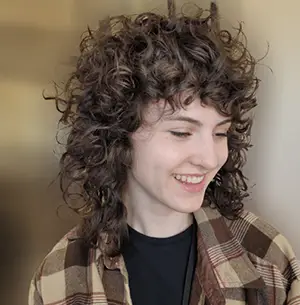 Short Wolf Haircut On Curly Hair